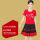 T1107大红短袖+6009黑裙