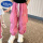 粉色工装裤