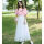 粉色玫瑰上衣+白色裙子
