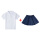 纯白领短袖T恤+运动款宝蓝色裙