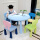 浅蓝圆桌+4个小背椅子 0cm