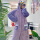 紫鸭子睡袍加厚款800克柔面料