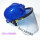 蓝色太阳能帽+透明PVC面屏