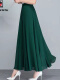 墨绿色雪纺裙长87cm