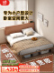 实木床+床头柜x2+Y06薄棕垫