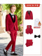 红色5件套：3件套+绒衬衫+领结