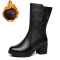 QN7188黑色薄绒棉靴 跟高6厘米