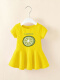 黄色短袖连衣裙印花15 绿柠檬