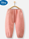 粉红色 纯棉纱布长裤