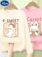 【长袖T恤】米白 蝴蝶结兔+粉 小