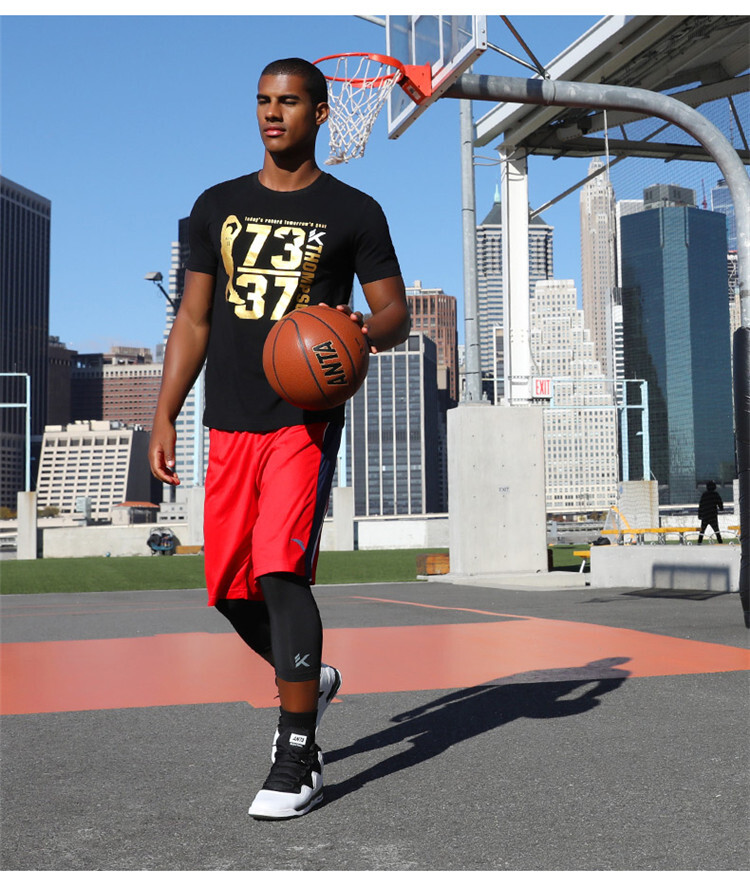 安踏男装 2017夏季kt汤普森文化纪念款运动t恤 吸湿速干短袖针织衫