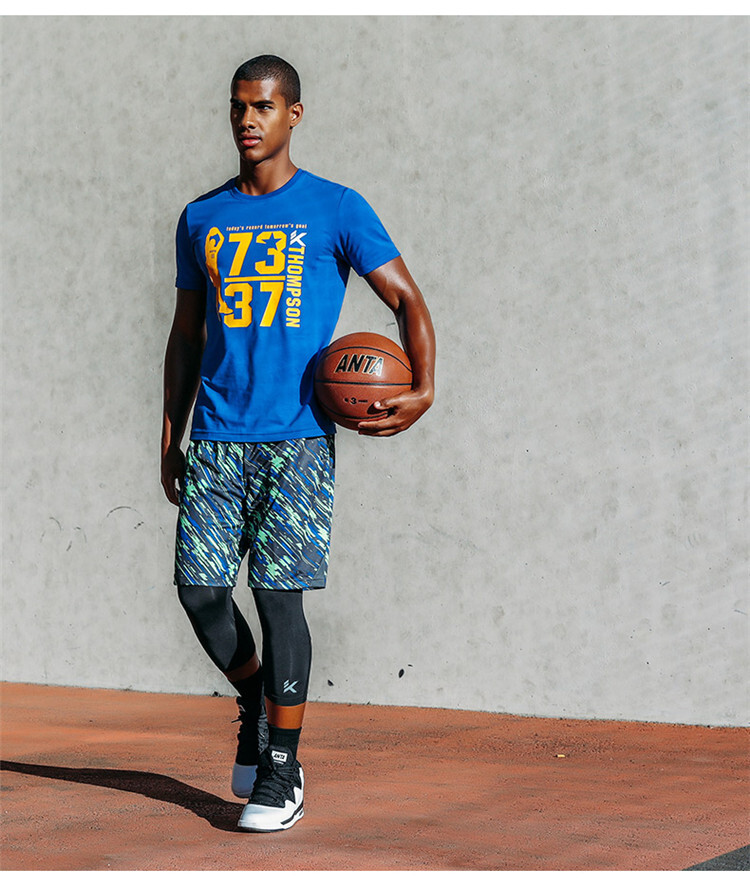 安踏男装 2017夏季kt汤普森文化纪念款运动t恤 吸湿速干短袖针织衫