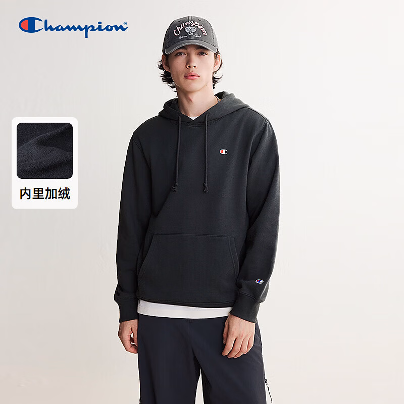 Champion 冠军 26秋季款 男女同款纯棉加绒休闲连帽卫衣 京东优惠券折后￥196 四色可选
