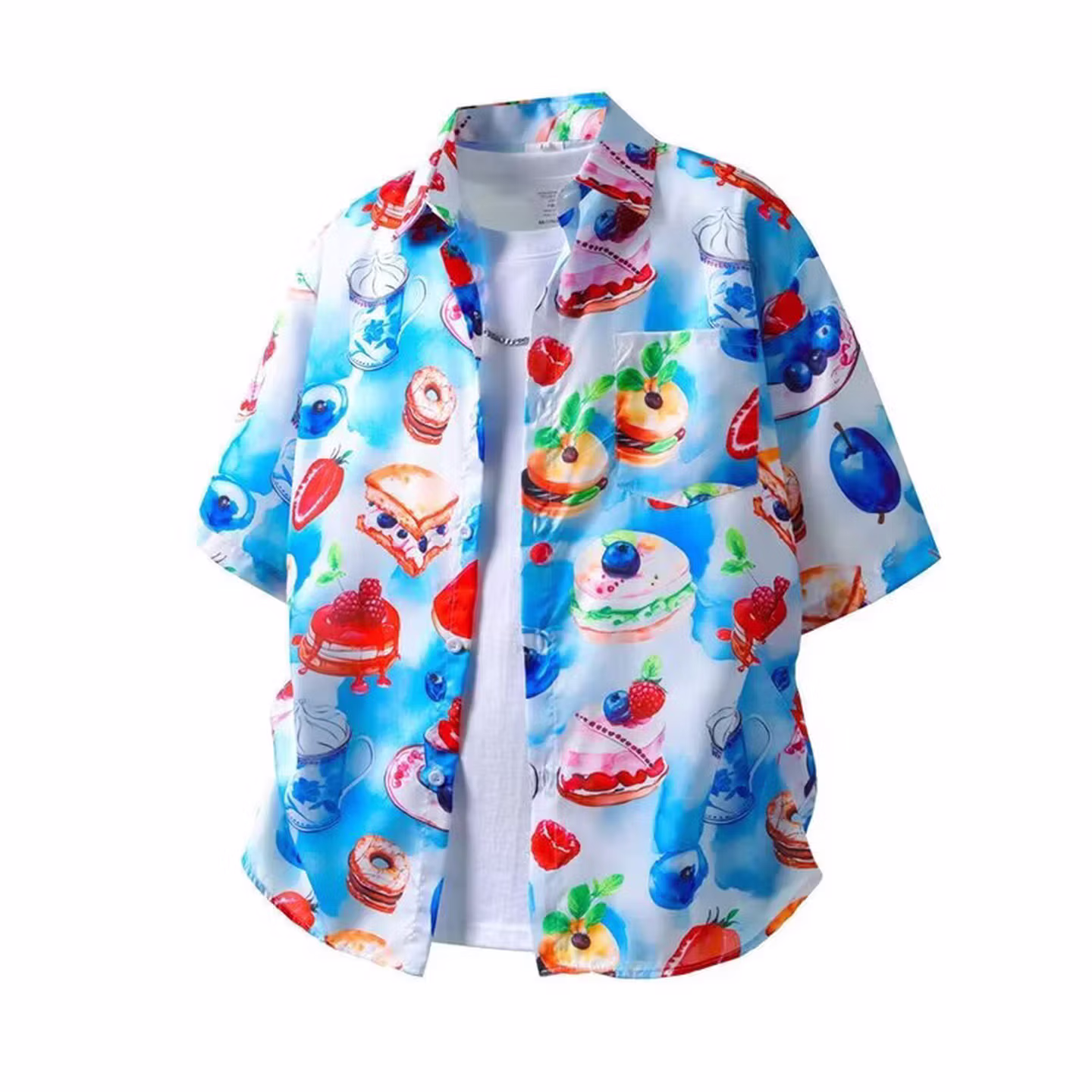 Hawaii Sommer Freizeithemd im Hawaii-Stil, Herren-Strandhemd, Kurzarm, Trend, Farbe: M (siehe Abbildung)_voghion.com