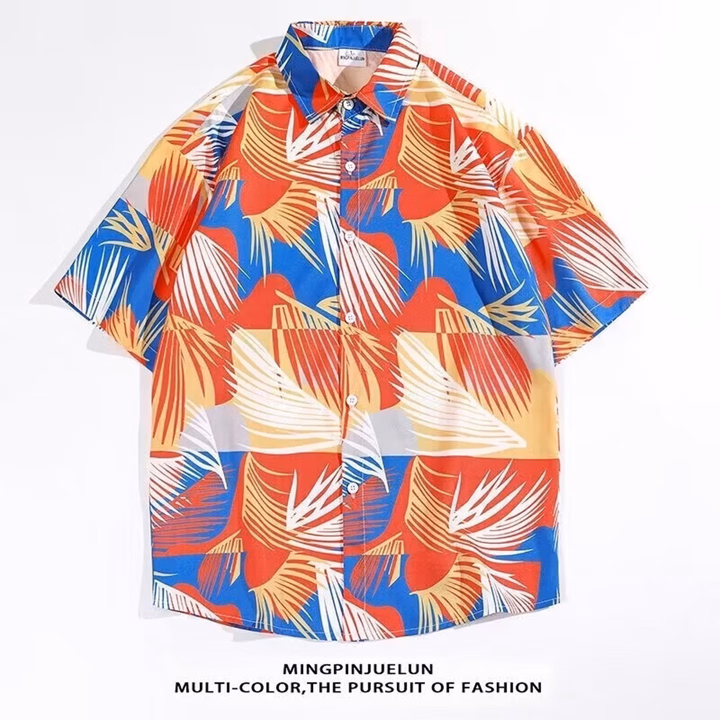 Hawaii Beach Seaside Summer Thai Wind Flower Shirt Ruffian Handsome Men And Women Couple Clothing Thin Short-sleeved Shirt Jacket_viptrois.com
