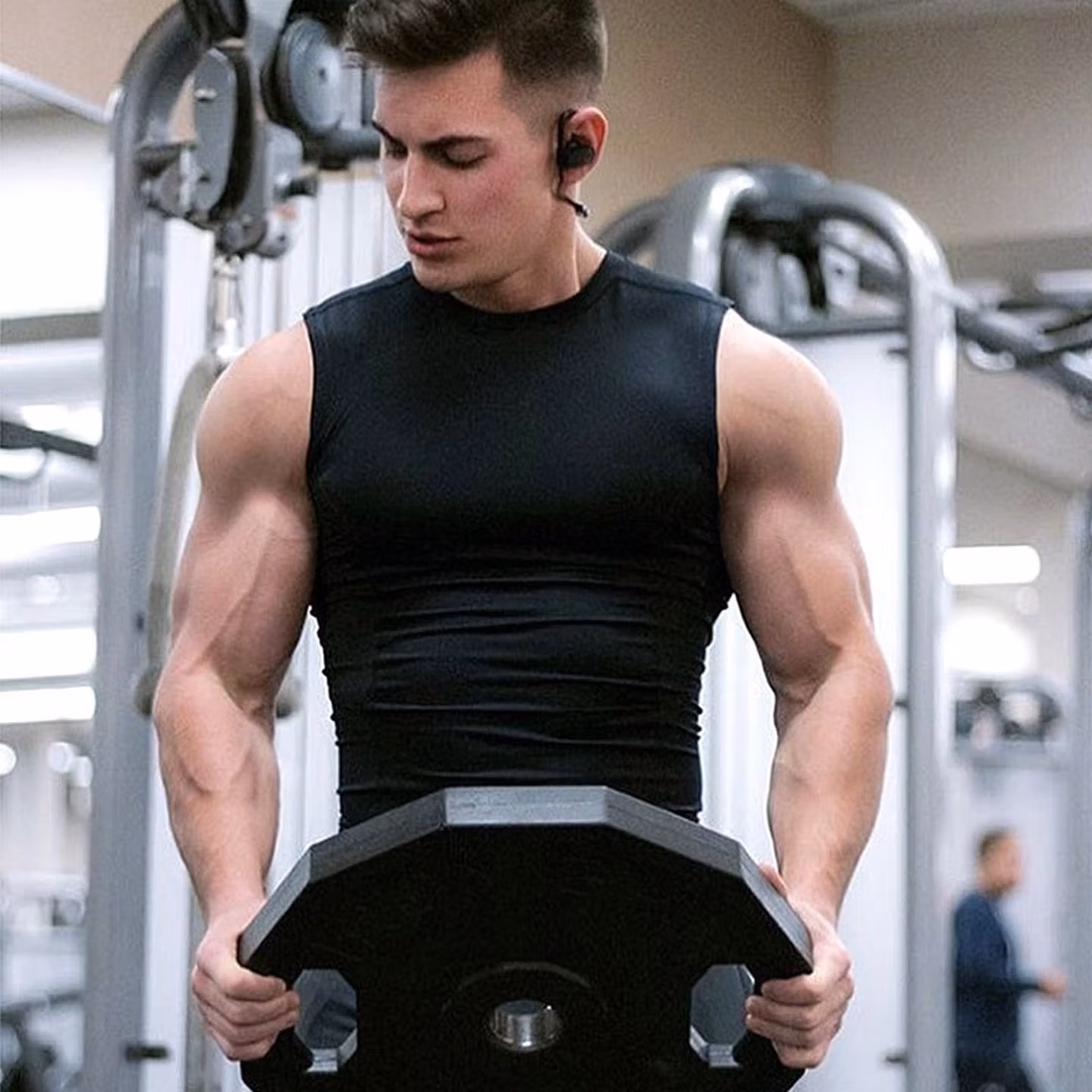 Muscle Fitness Brothers Summer Sleeveless Sports Vest, Men's Quick Dry Running Training Elastic Breathable Tights_viptrois.com