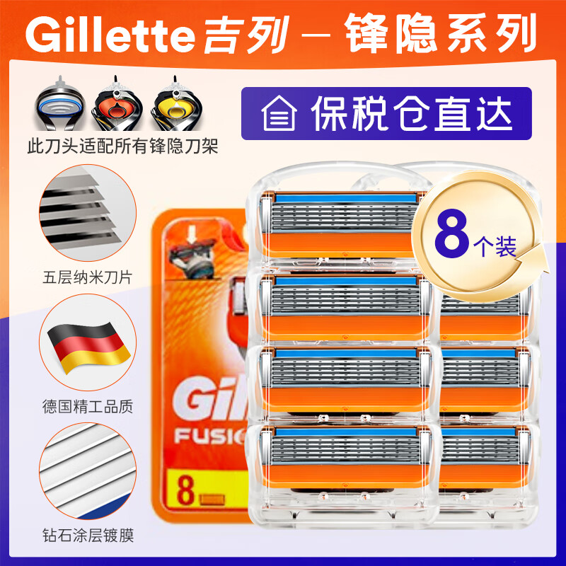 ���У�Gillette���������뵶����5��Ƭ�ֶ��κ��� 8��ͷ��Ƭ