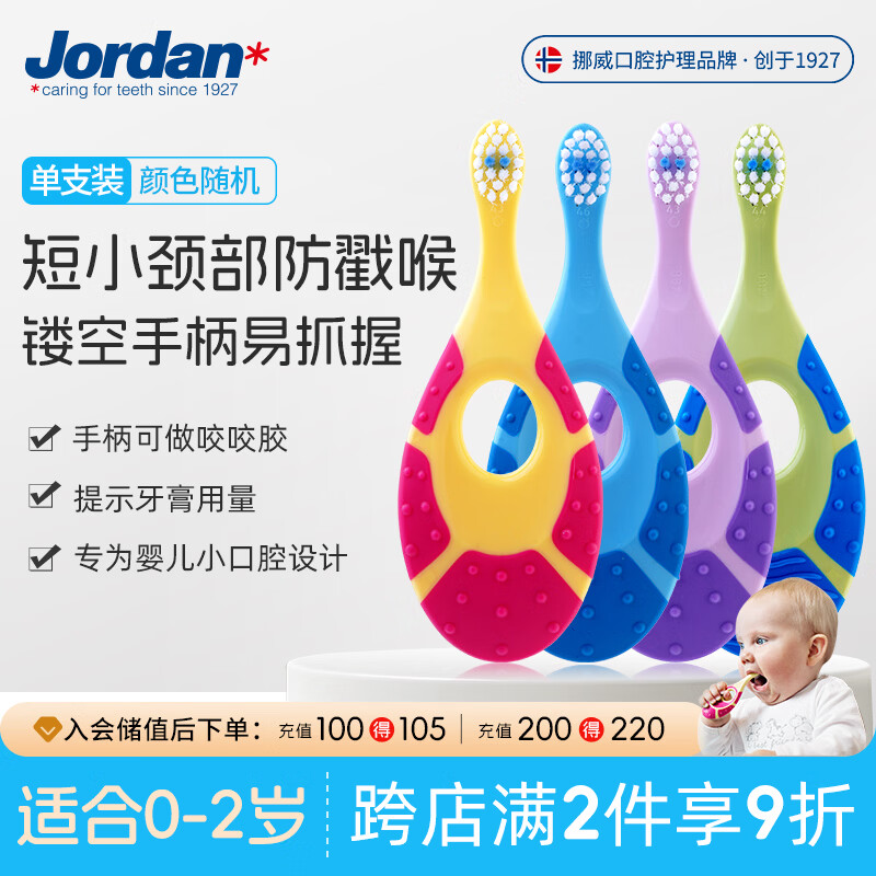 Jordan����Ӥ�׶�ͯ��ˢ������ˢ 0-2�꣨һ�ε�֧װ�� ��ɫ��� 40.56Ԫ��3��(��13.52Ԫ/��)