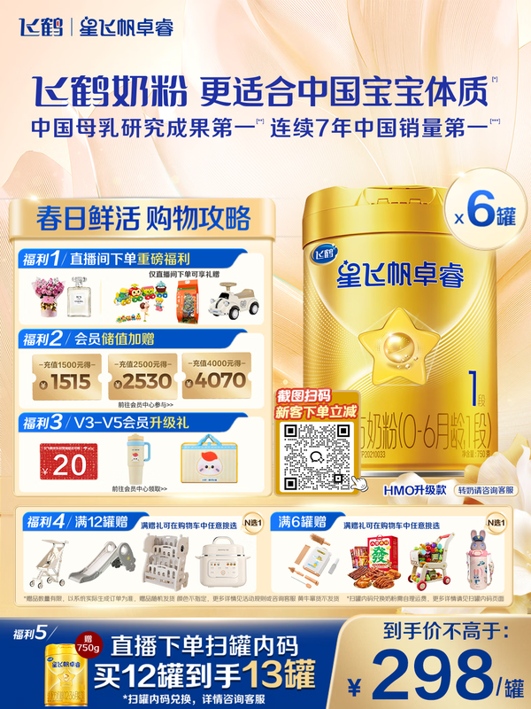 �ɺ��Ƿɷ�׿� Ӥ���䷽�̷�1��(0-6����)750g*6�� �������� 1740Ԫ