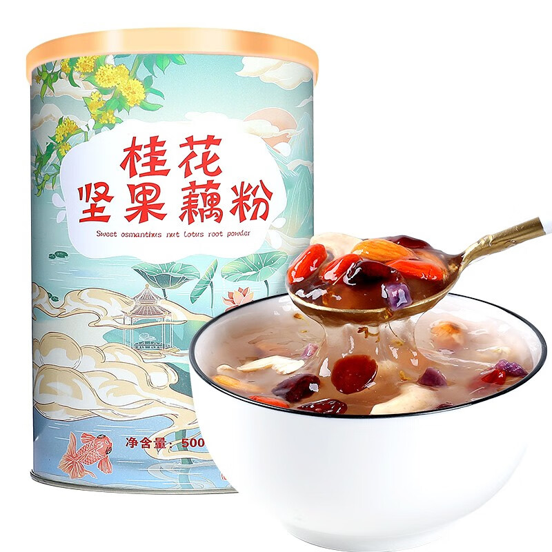 四月茶侬 桂花坚果藕粉 500g/罐