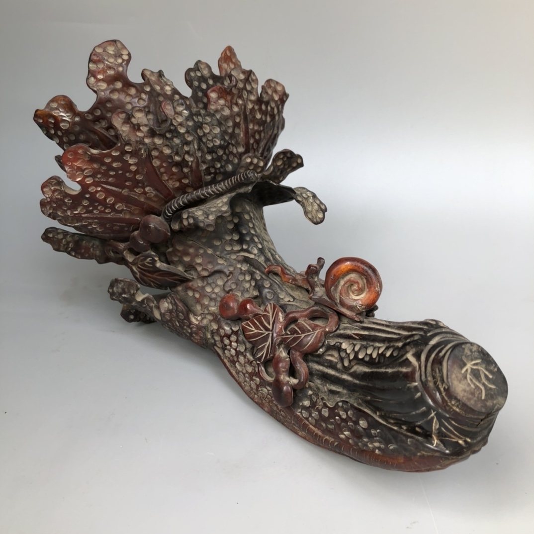 民藏角雕刻【百财】白菜摆件