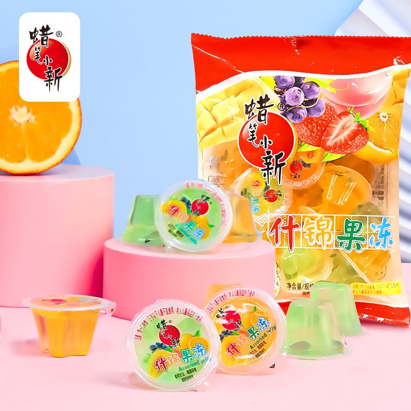 【旗舰店】蜡笔小新 果冻多口味 什锦味2袋+乳酸味2袋（约64个）