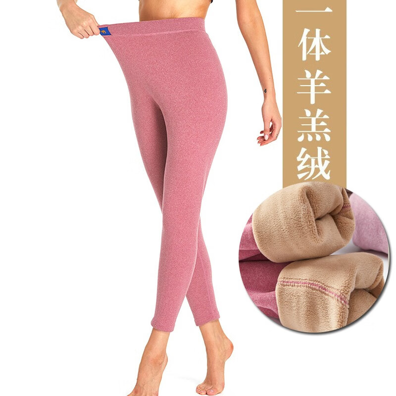 虎迹 2025冬季男女情侣新款羊羔绒棉裤打底裤