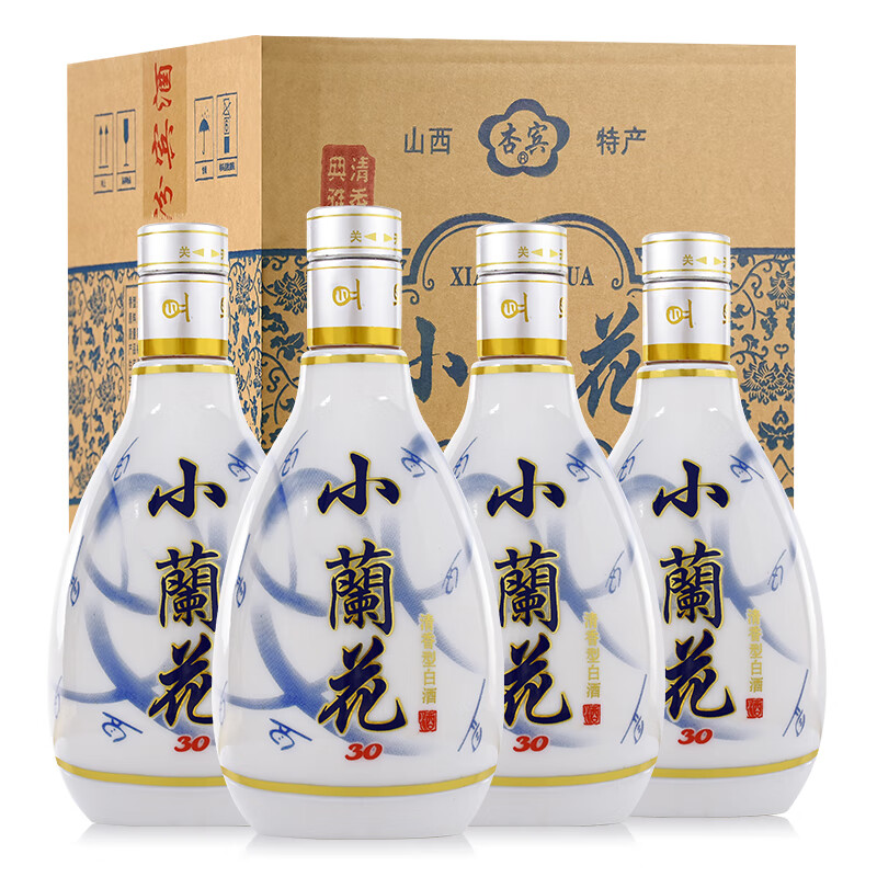 杏宾 山西杏花村小兰花53度清香型白酒 500mL*4瓶