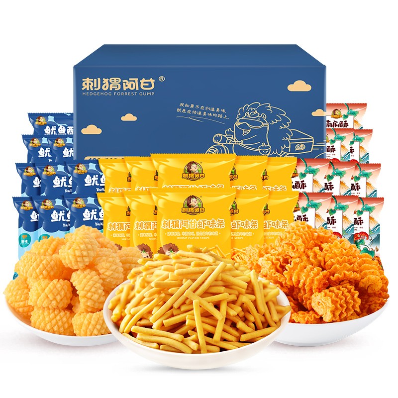 【JD旗舰店】刺猬阿甘 海味零食组合11g*30包