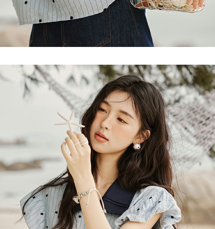Mixiu [] Polka Dot Embroidered Shirt for Women 2026 Summer Unique Design Short Sleeve Blouse 36
