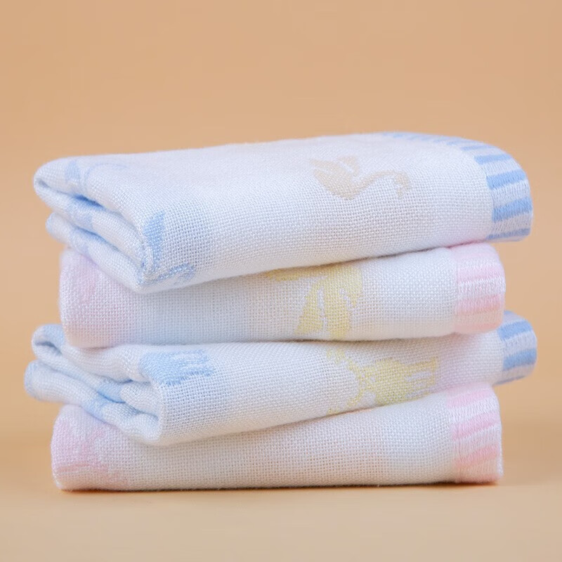 【旗舰店】三利 纱布A类儿童小方巾 4条装28*28cm