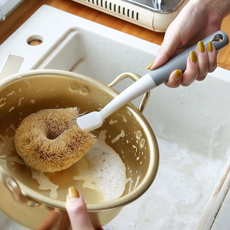 【9.9包邮】洋臣 厨房植物不沾油洗锅刷 椰棕刷1把