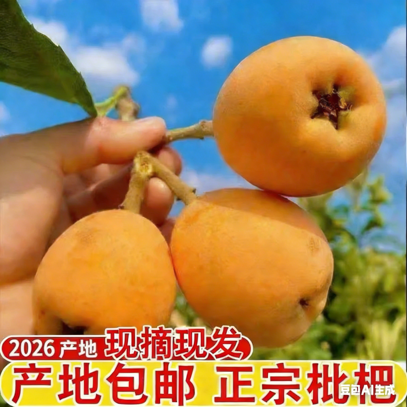 酷果汇 四川正宗高山枇杷 【大果】单果40-50g (净重2斤)