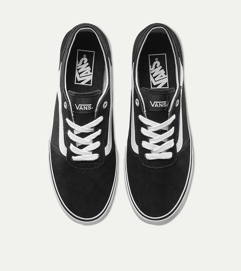 vans范斯 运动休闲系列 运动鞋 milton低帮女子侧边条纹官方 黑色vn-0