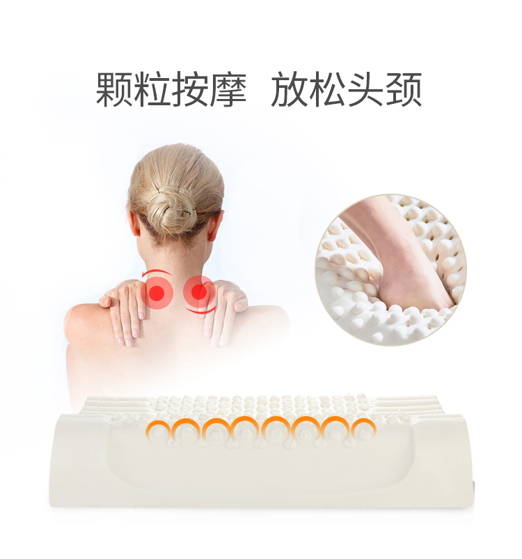 38518-【买一个送一个 送同款】睡眠博士(AiSleep)枕芯 乳胶枕进口乳胶护颈枕 58*35*9/11(按摩大颗粒)-详情图
