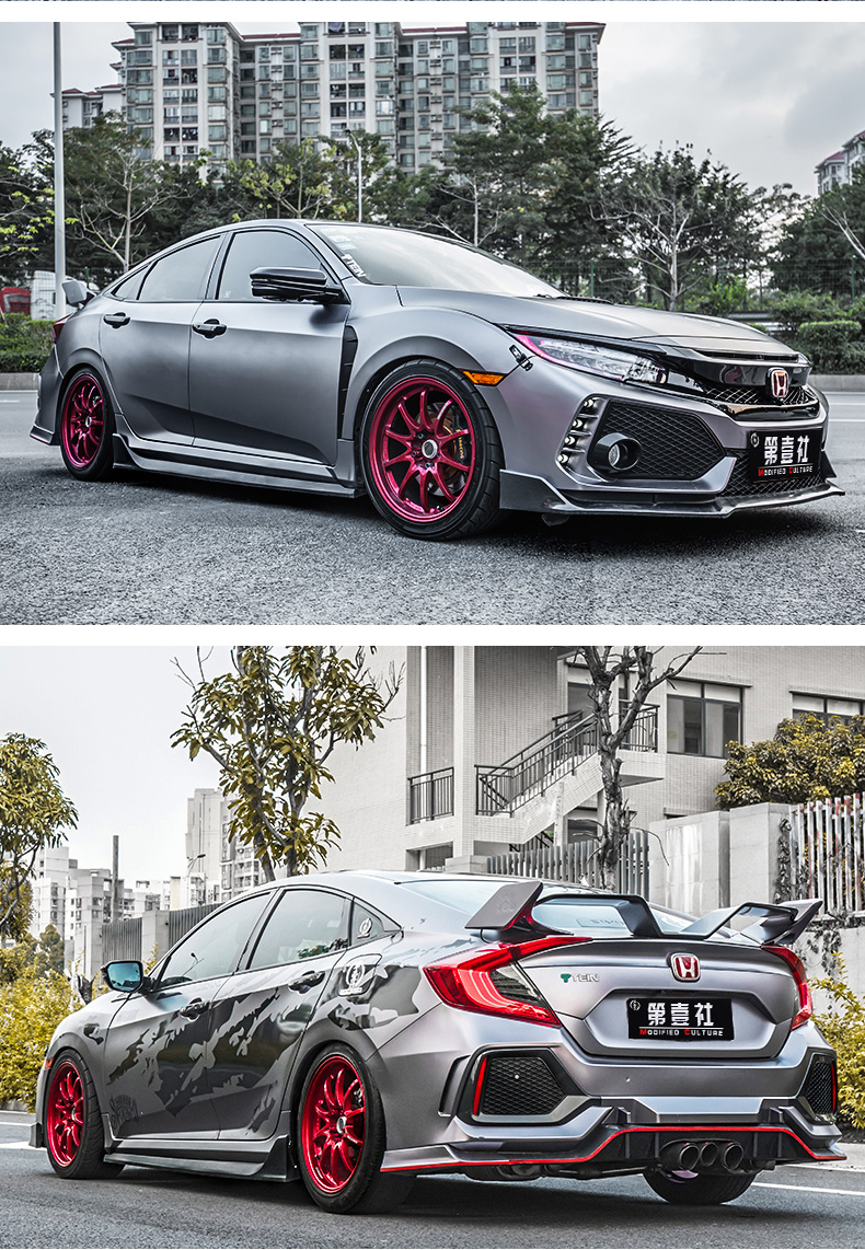 第壹社十代思域改装typer前杠大小包围1621款新思域中网typer宽前唇侧