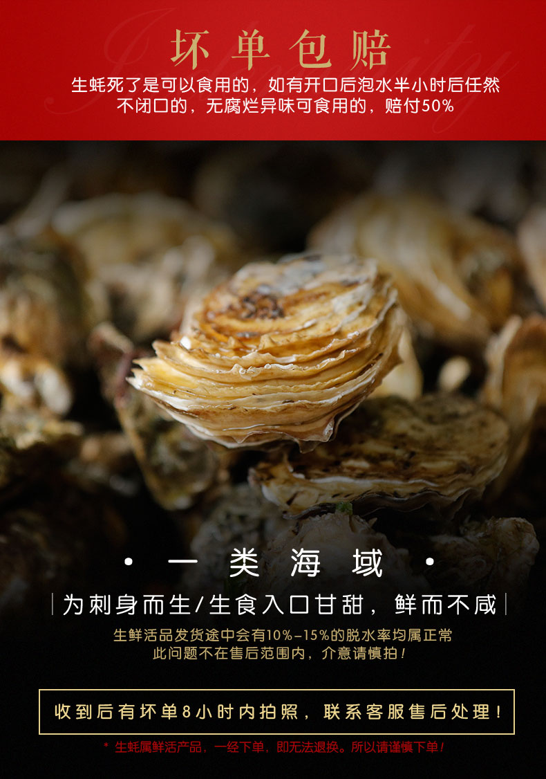 活鲜海鲜颂鲜活刺身生蚝海蛎梅岭牡蛎冷水蚝刺身生蚝25kg约1825个