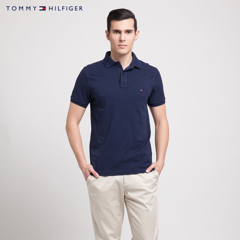 tommy hilfiger 品牌logo個性短袖polo衫 | 0887873816ls 416藏青色