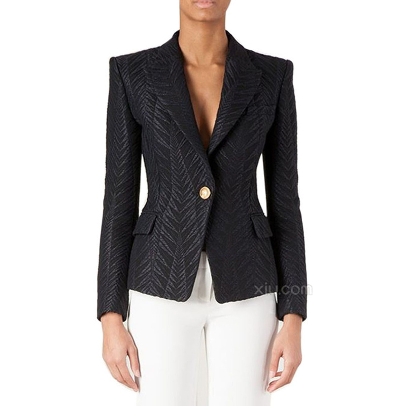 balmain 巴尔曼 女士提花小西服 fr码 黑色 42