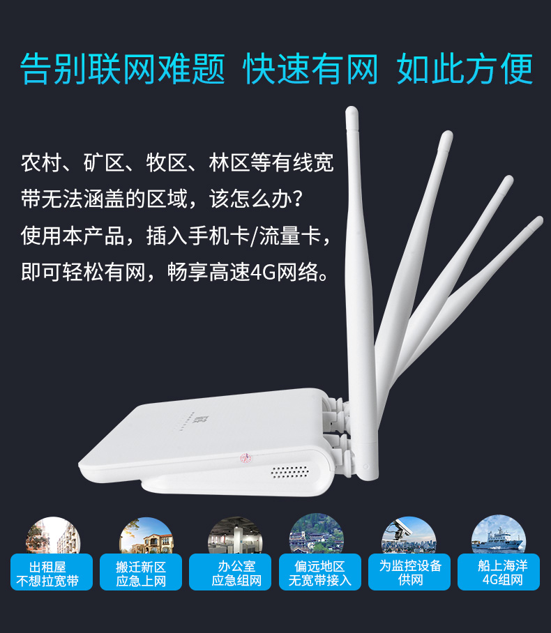 拓实移动wifi联通电信4g无线转有线路由器直插卡sim移动随身宽带cpe