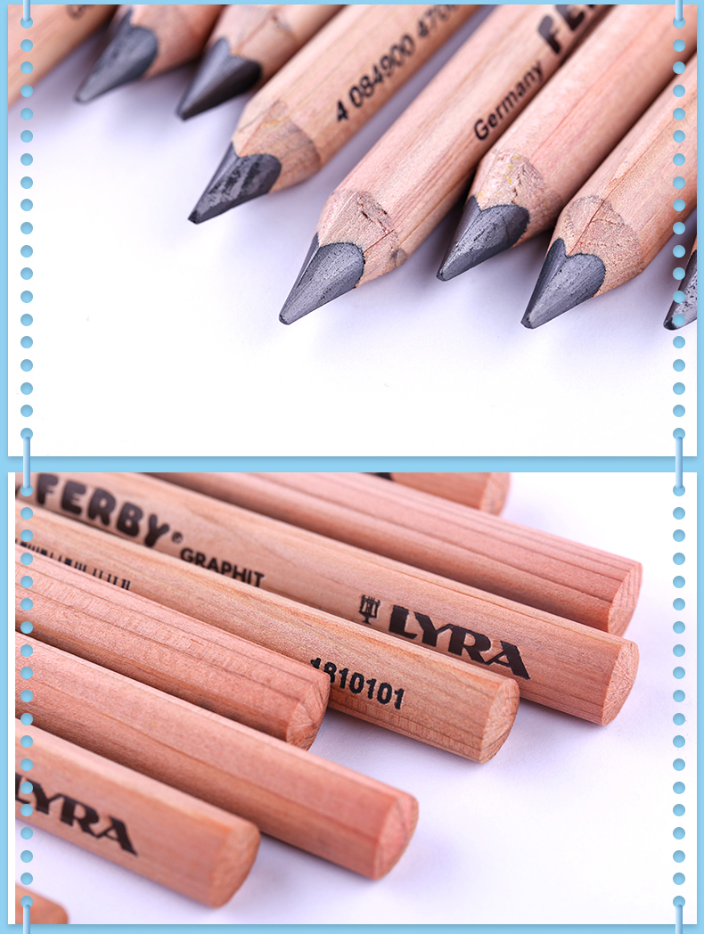 lyra旗舰店德国艺雅初学者幼儿园儿童小学生三角杆粗短杆b铅笔原木学