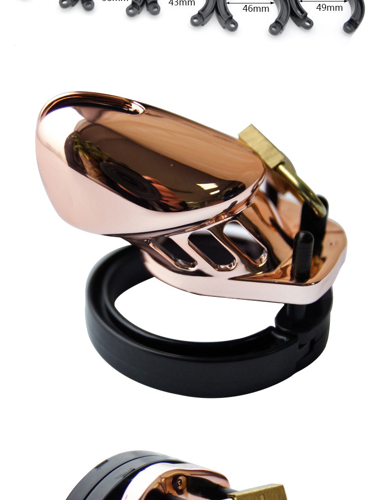 insex 炫彩玫瑰金长短款cb锁6000s男用贞j洁锁带锁sm另类调教gay防