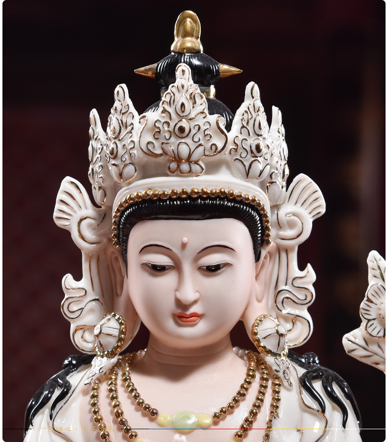 戴玉堂四臂观音菩萨佛像摆件观世音藏传佛教供奉陶瓷工艺礼品摆设d