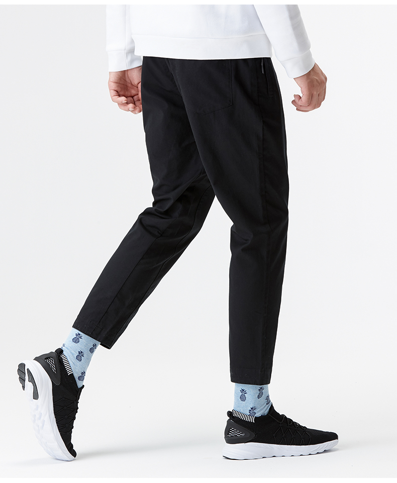 95838503 男装 新款梭织运动裤 时尚百搭休闲九分裤子 a92304蟹灰色