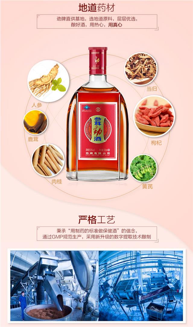 劲牌 参茸劲酒 38度 500ml*2瓶 礼盒装_历史最低价格_就买酒