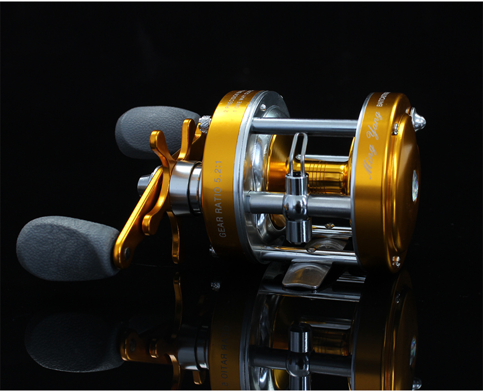 明洋鼓轮全金属雷强打黑鱼轮右手防炸线左手远投大物渔轮cl60蓝色单