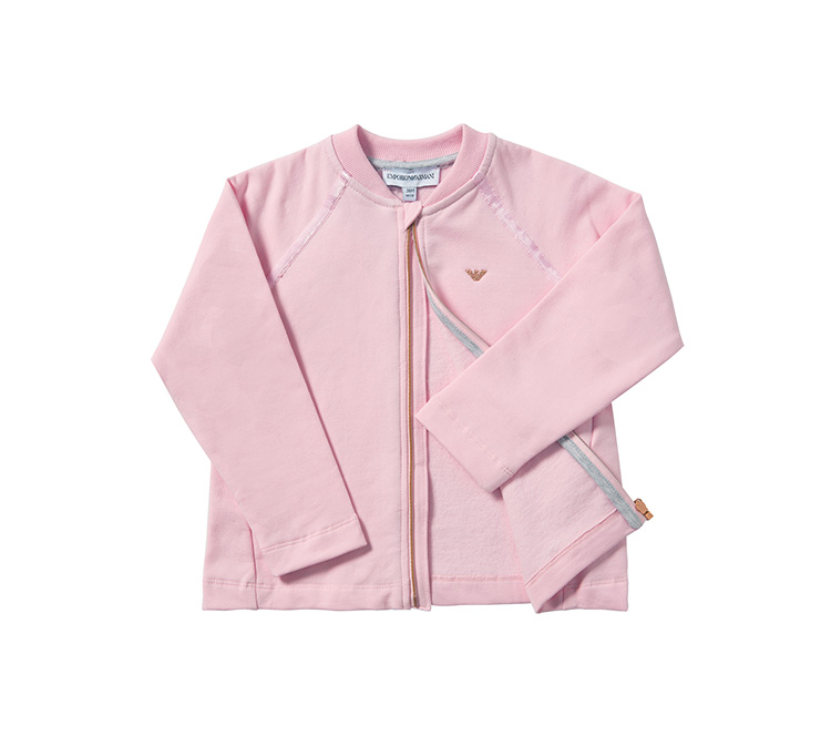 armani 阿玛尼 奢侈品童装 女童粉色加绒棒球服外套 粉色 6zeb50 3j29