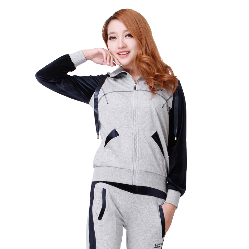 花花公子(playboy)2014秋季新款休闲运动套装 女韩版潮流时尚卫衣针织