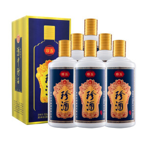 kweichow zhenjiu 贵州珍酒 珍五 蓝版 53%vol 酱香型白酒 500ml*6瓶