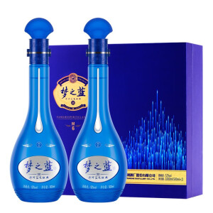 PLUS会员：YANGHE 洋河 梦之蓝 蓝色经典 M6 52%vol 浓香型白酒 500ml*2瓶 双支装 主图